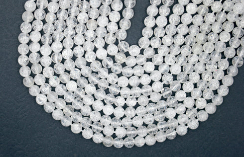 Cracked Agate Gemstone Beads, 6mm, Round